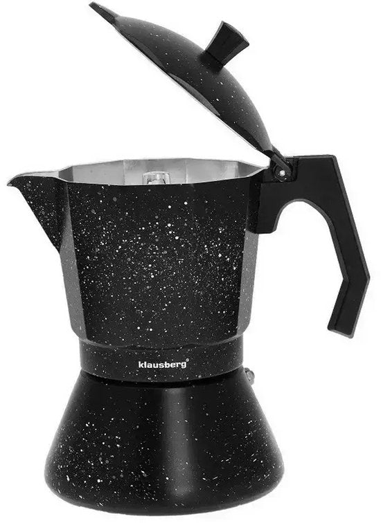 Klausberg KB7161 Espressomaker - Zwart Marmer Design (12 Kopjes) - Geschikt voor alle warmtebronnen