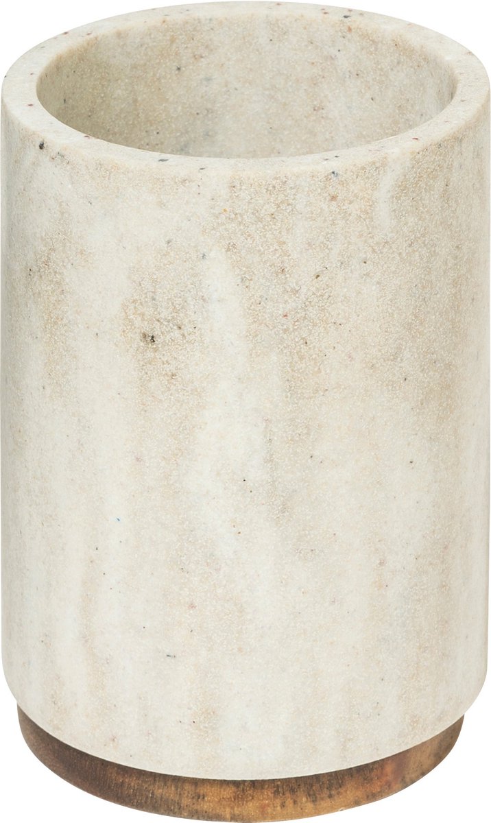 5Five Como Porte-brosse à dents - Effet marbre - Ø7xH11cm - Beige
