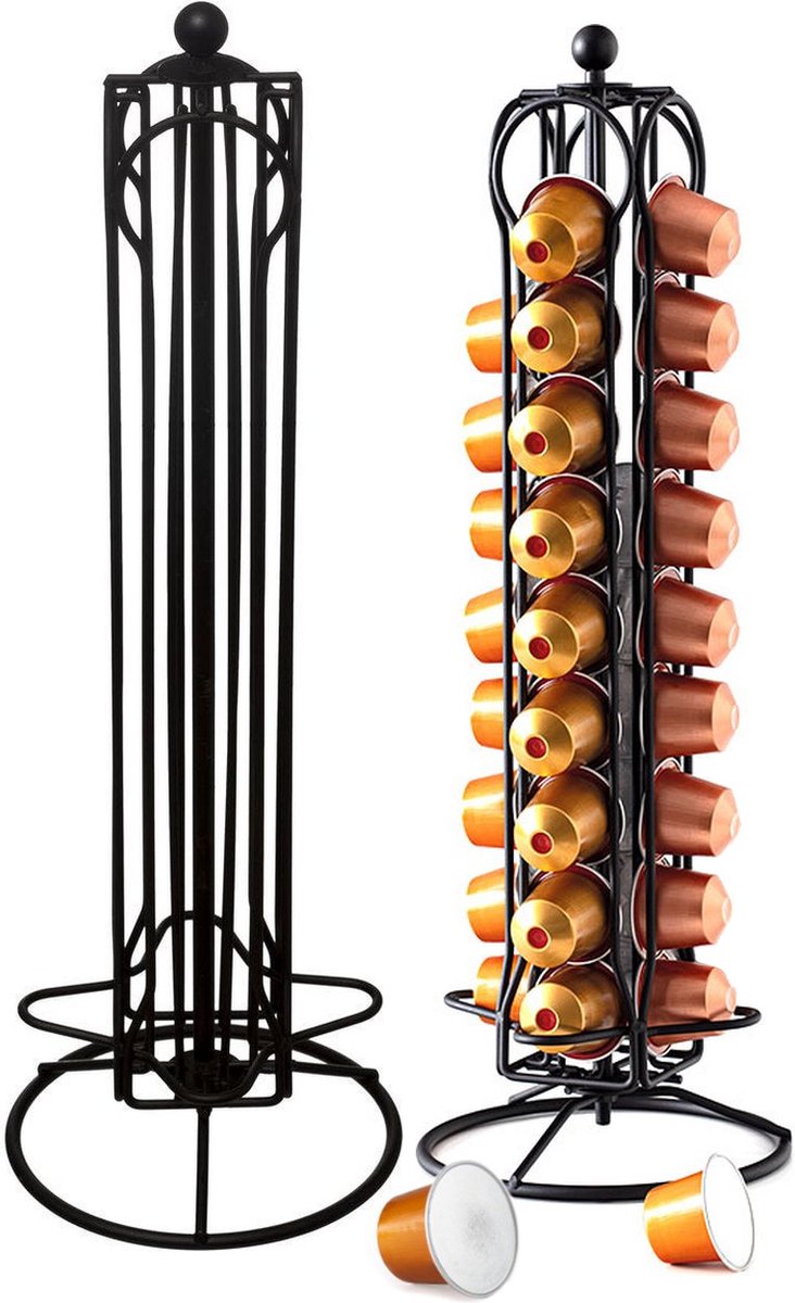 Support à capsules rotatif Nespresso noir - 36 capsules - Pod Holder