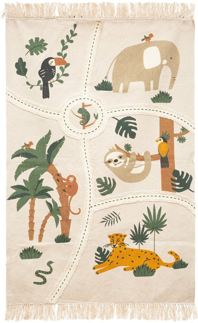 Atmosphera Kinderteppich Dschungel - 100 x 150 cm - Baumwolle