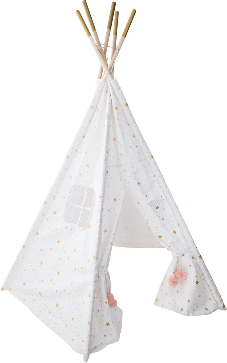 Atmosphera Kids tipi speeltent – wigwam van katoen met sterren, 160 cm hoog