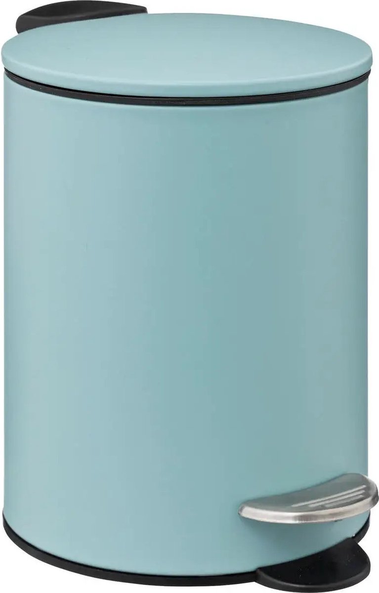 5Five kleiner Treteimer - Metall - eisblau - 3L - 16 x 25 cm - Badezimmer - Badezimmer / Toilette