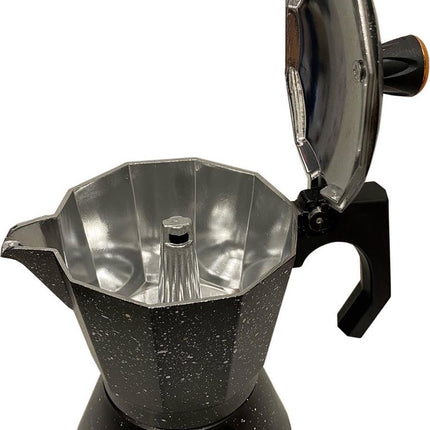 Espressokocher Aluminium - Perkolator 9 Tassen – schwarz