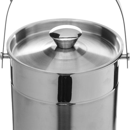 Secret de Gourmet Eiswürfelbehälter - mit Deckel - 15 cm - Edelstahl - Eiswürfelkühler - Eiskühler - Eiscontainer