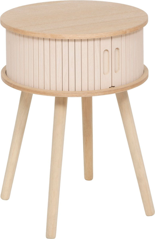 Atmosphera Nysos Nachttisch mit 2 Türen - Ø40xH54cm - Beige