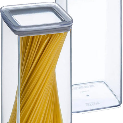 5Five Vorratsdose – 2er-Set – Küche/Lebensmittel – Kunststoff – 1500 ml – luftdichter Deckel – transparent – 10 x 10 x 20 cm