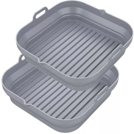 KLAUSBERG - 2-teiliges Silikon Airfryer Backform-Set - Wiederverwendbar und Hitzebeständig bis 230°C - Geeignet für Airfryer, Backofen und Mikrowelle