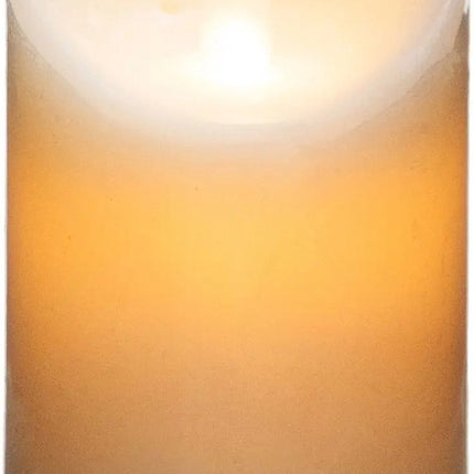 Atmosphera Led stompkaars - 1x stuks - Warm licht - Wit - 10 x 14,5 cm