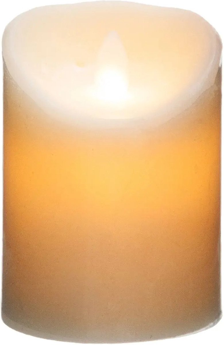 Atmosphera Bougie pilier LED - 1 pièce - Lumière chaude - Blanc - 10 x 14,5 cm