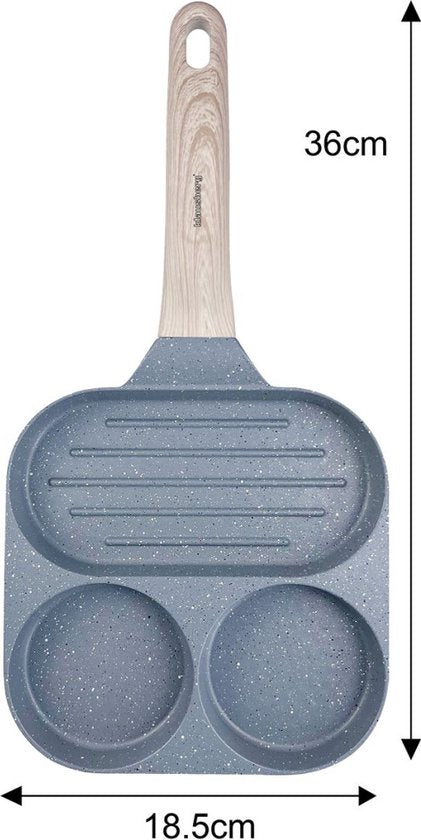 Klausberg 7817 - Pfanne für Eier - Burger - Pfannkuchen - Grau - Antihaftpfanne