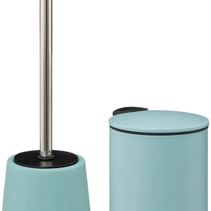 5Five Badkamer accessoires set - ijsblauw - pedaalemmer/wc-borstel
