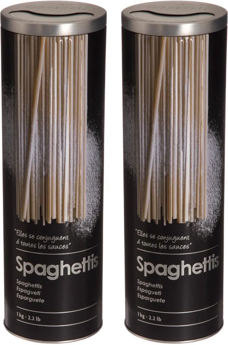 Five Boîte à Spaghetti - 2x - noir - métal - relief - Pot/boîte de conservation de luxe