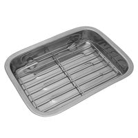 Kinghoff 1376 - Roasting Pan, Baking Tray with Grill Rack - 31 x 22 x 5.5 cm