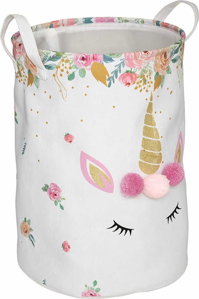 Atmosphera Aufbewahrungskorb Einhorn - groß - Polyester - Kinderzimmer - D35 x H50 cm