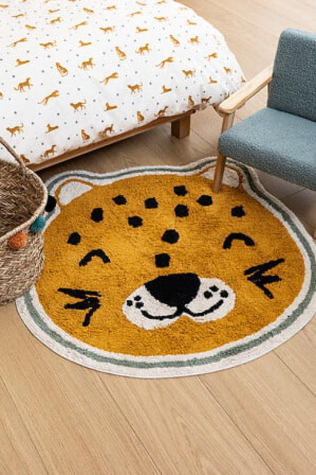 Atmosphera Kids Teppich Kori Leopard Ø90cm - Ocker