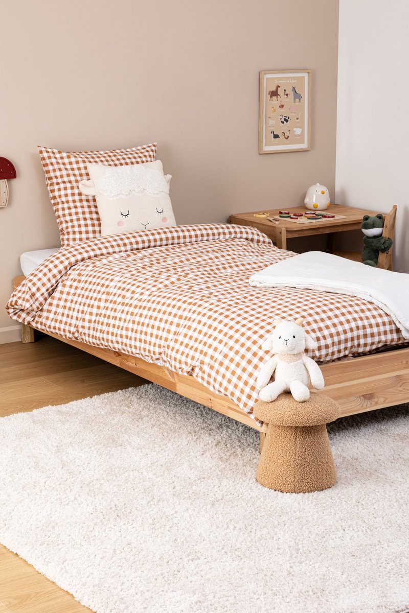 Atmosphera Kids Parure de lit avec 1 taie d'oreiller 140x200cm/65x65cm - Vichy
