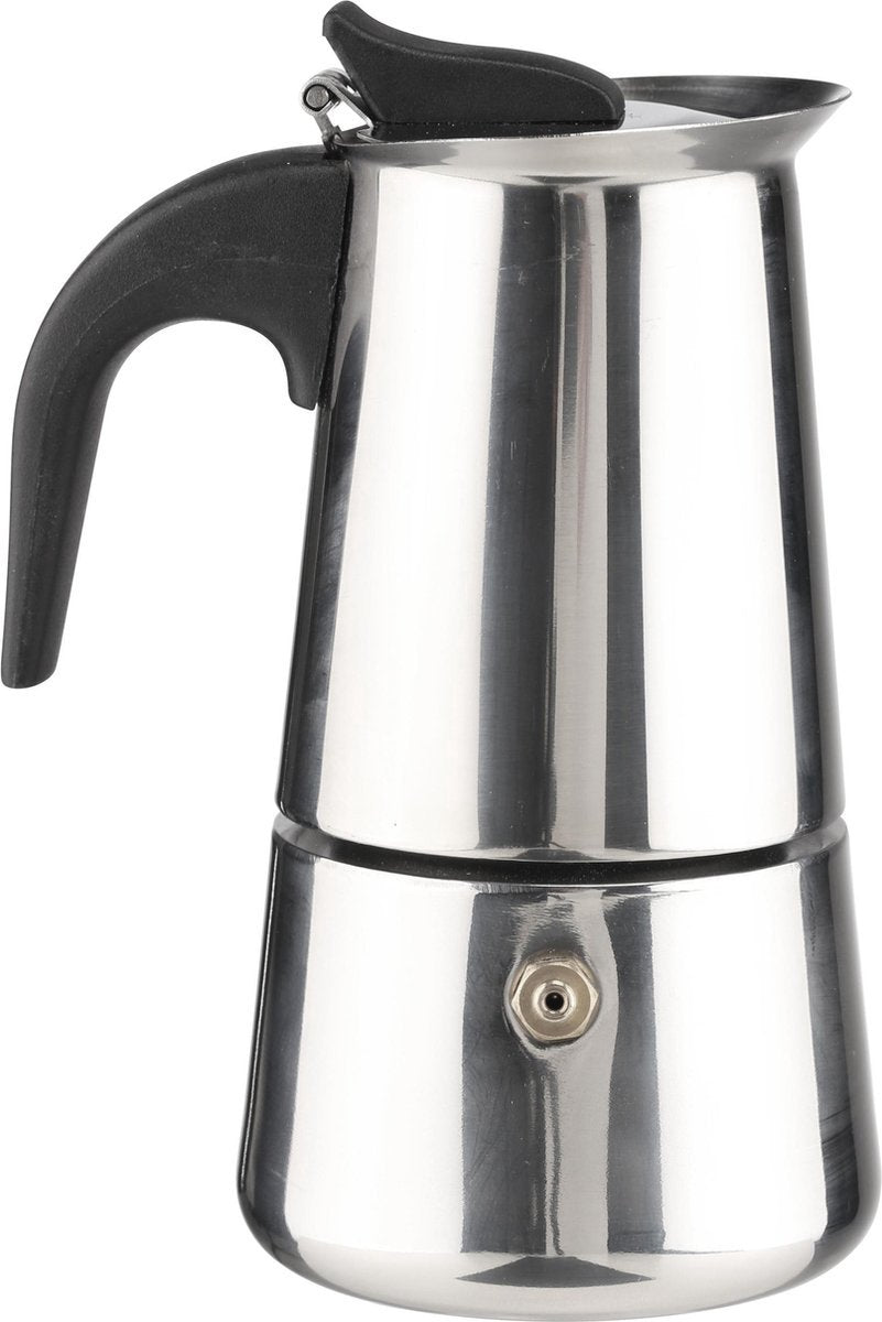FR Machine à café en acier inoxydable - Percolateur expresso - Pour 2 tasses - Argent
