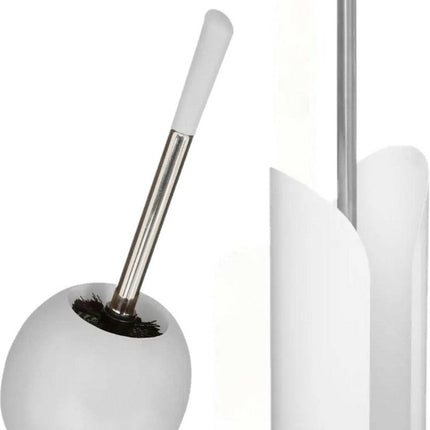 5Five - WC-Bürste/Toilettenbürste mit Toilettenpapierhalter Set in Weiß