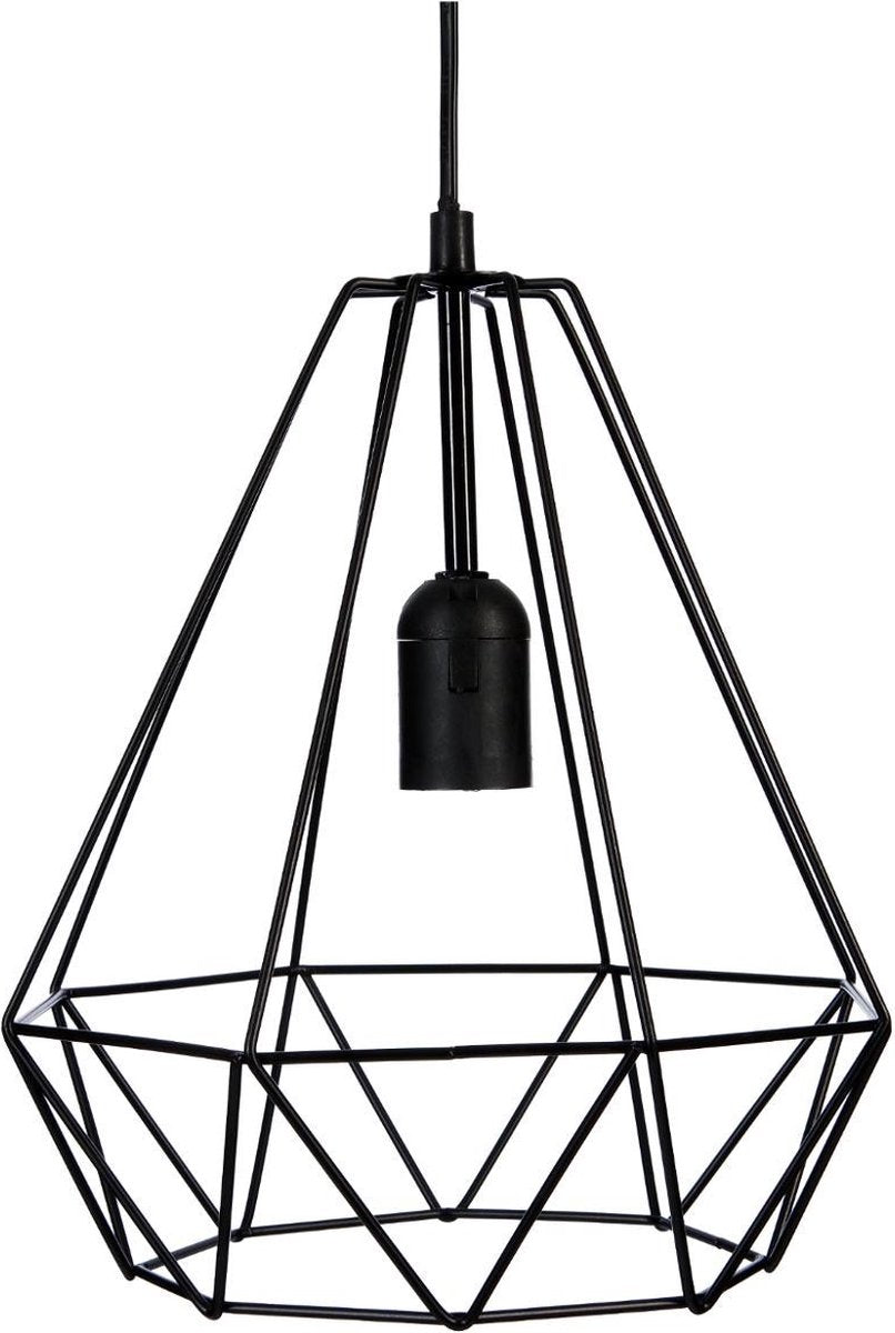 Suspension en métal noir avec fil - D 25 cm