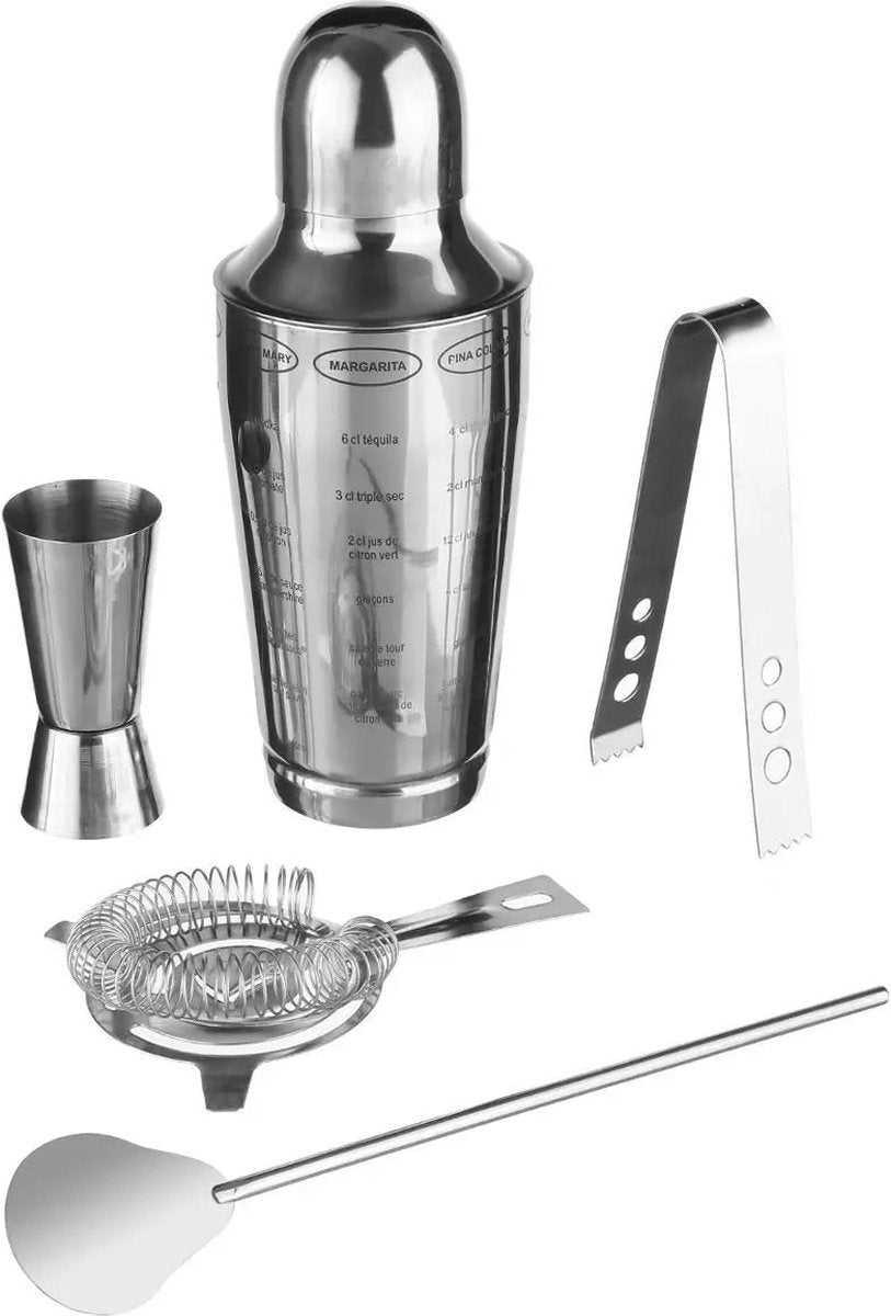 Shaker à cocktail 600 ml Inox Kit de 5 pièces