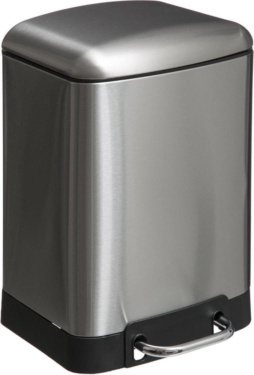 5Five pedaalemmer 6 liter – geruisloze afvalemmer, inox, uitneembare emmer