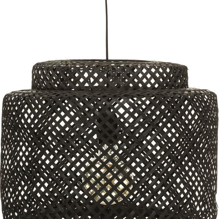 Atmosphera Hanglamp gevlochten Bamboe - 40 x 38 cm - Zwart