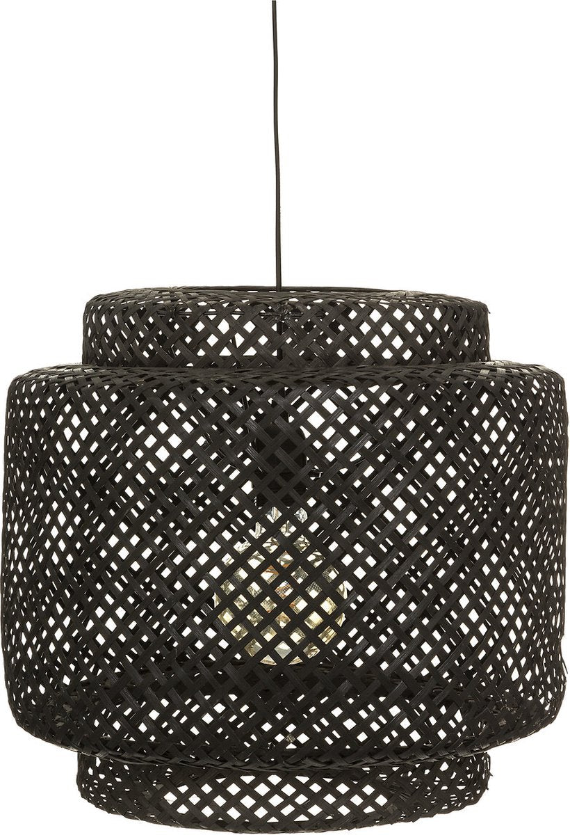 Atmosphera Suspension en bambou tressé - 40 x 38 cm - Noir