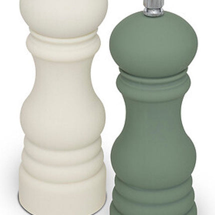 5Five Pfeffermühle/Salzmühle Set - Kunststoff - grün/weiß - 15 cm - Gewürzset