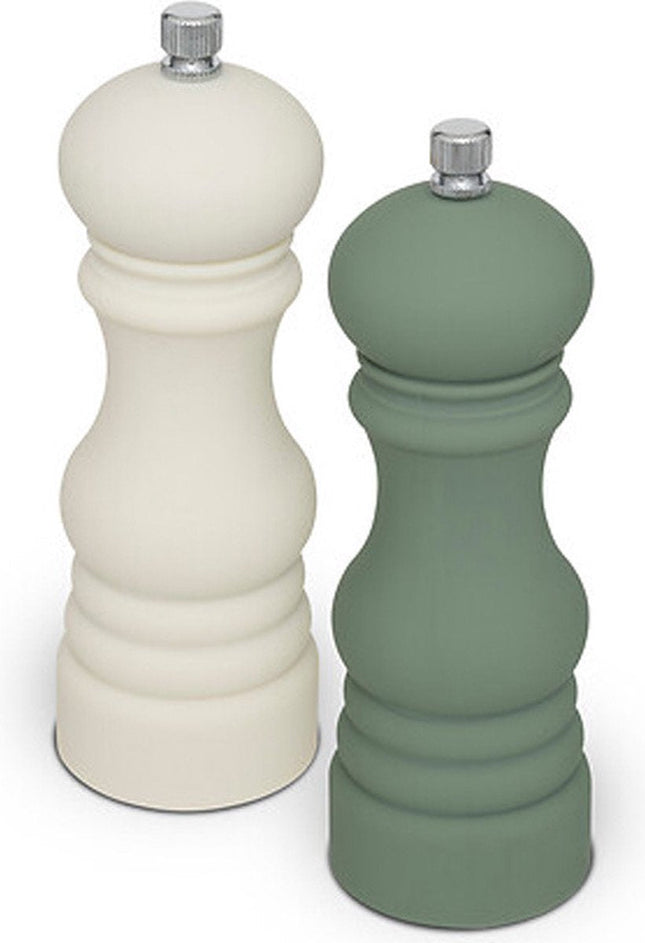 5Five Pfeffermühle/Salzmühle Set - Kunststoff - grün/weiß - 15 cm - Gewürzset