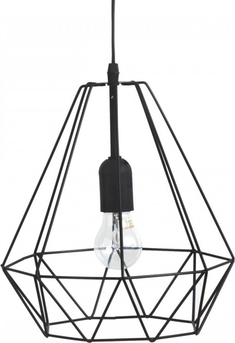 Suspension en métal noir avec fil - D 25 cm