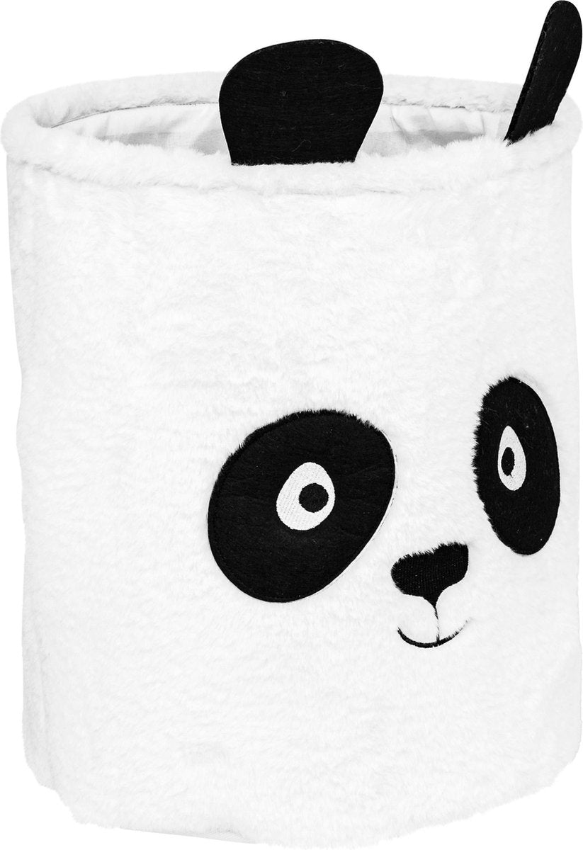 Atmosphera Kids opvouwbare speelgoedmand panda Andy – Ø 35 x 40 cm, zwart/wit