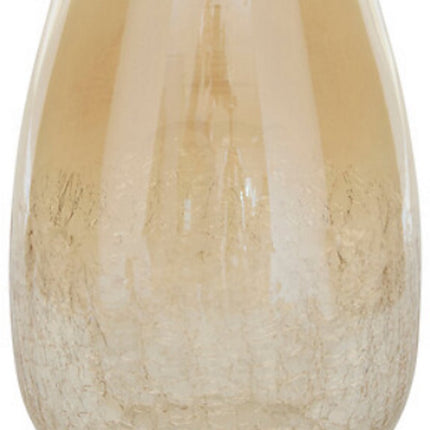 Alexis Transparente Vase mit goldenem Craquelé-Effekt - Glas - Höhe 25 cm - Blumenvase - Ziergefäß - Dekoratives Glas