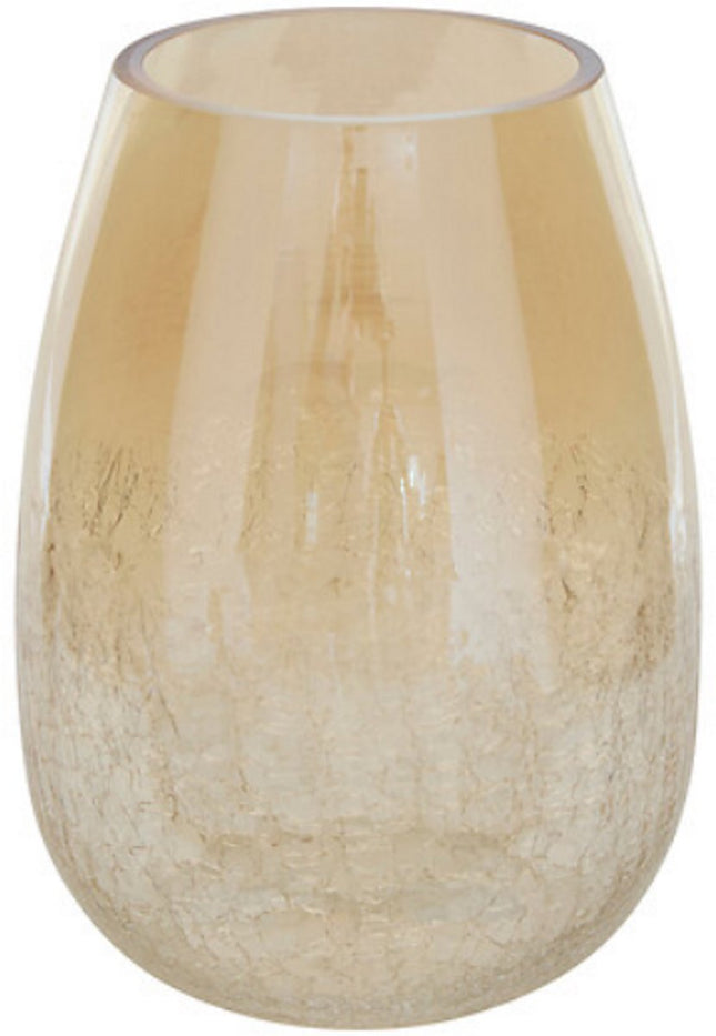 Alexis Transparente Vase mit goldenem Craquelé-Effekt - Glas - Höhe 25 cm - Blumenvase - Ziergefäß - Dekoratives Glas
