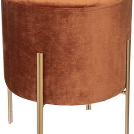 Velvet Poef Aras Ø 34 cm Oranje