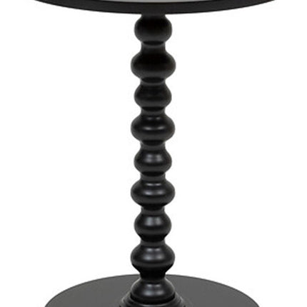Atmosphera Bijzettafel/salontafel Alexa - zwart - MDF hout - rond - Planten verhoger - D38 x H50 cm