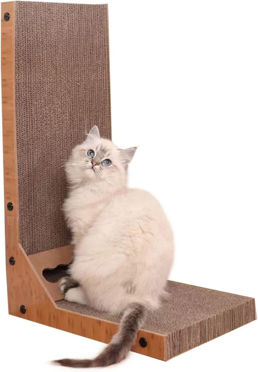 Griffoir pour chat en carton 60x40x25 cm avec jouet