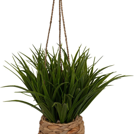 Atmosphera Kunstplant hangplant met natuurlijke pot - Ø25xH27cm - Groen