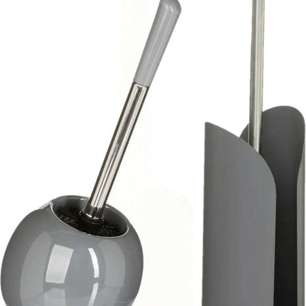 5Five - WC-borstel/toiletborstel met toiletrolhouder set in het grijs