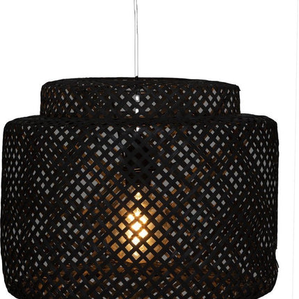 Hängeleuchte Geflochtenes Bambus – Beleuchtung – Rattan – Ø40 cm – Schwarz