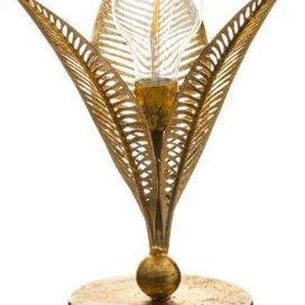 Atmosphera Lampe Goldblatt – Tischlampe – Nachttischlampe – Art-déco-Lampe – H24.5