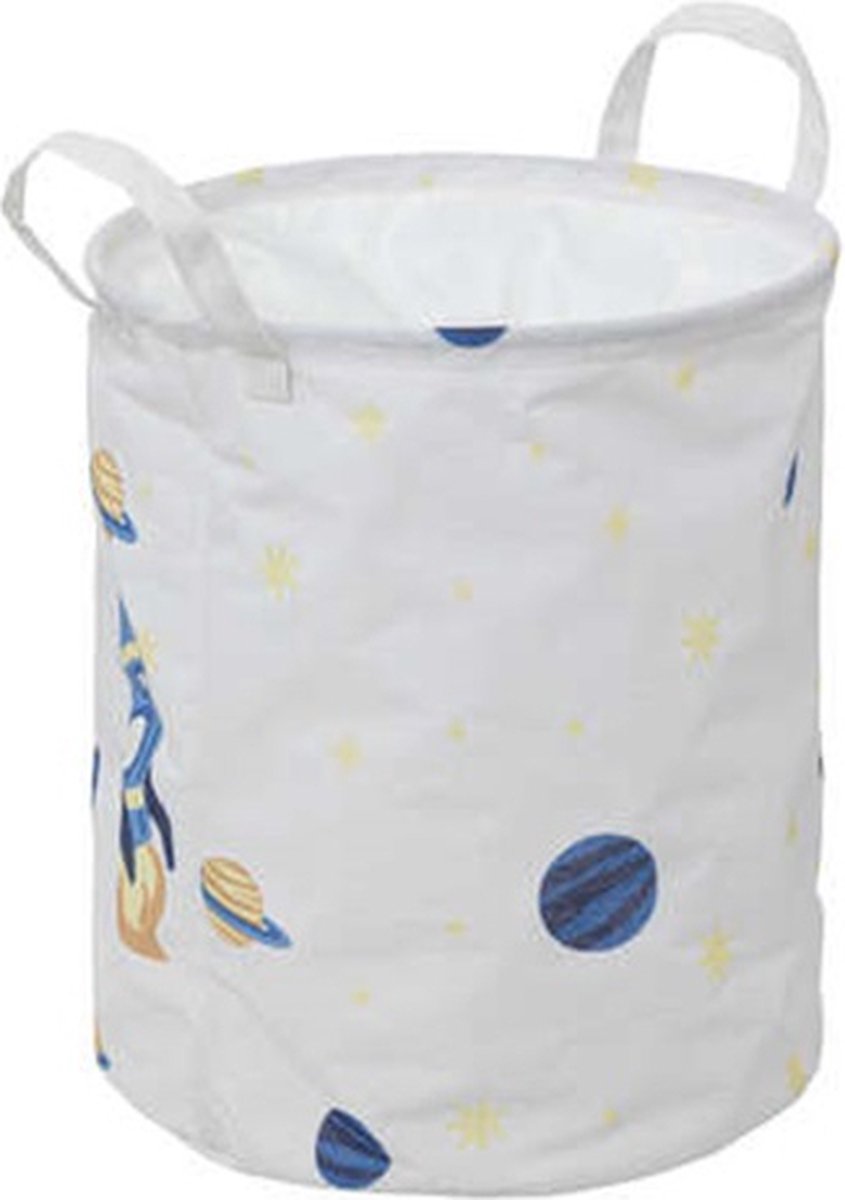 Atmosphera Kids wasmand Ruimte – opvouwbare speelgoedmand, Ø 32 x 40 cm, wit