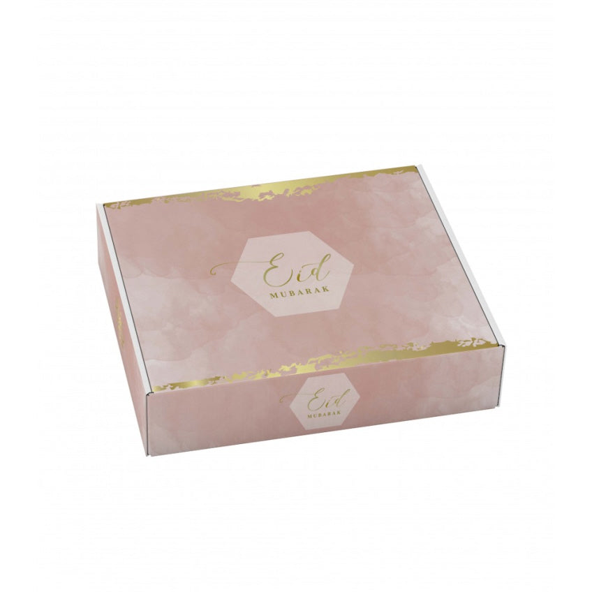 Boîte à gâteaux Aïd Moubarak vieux rose