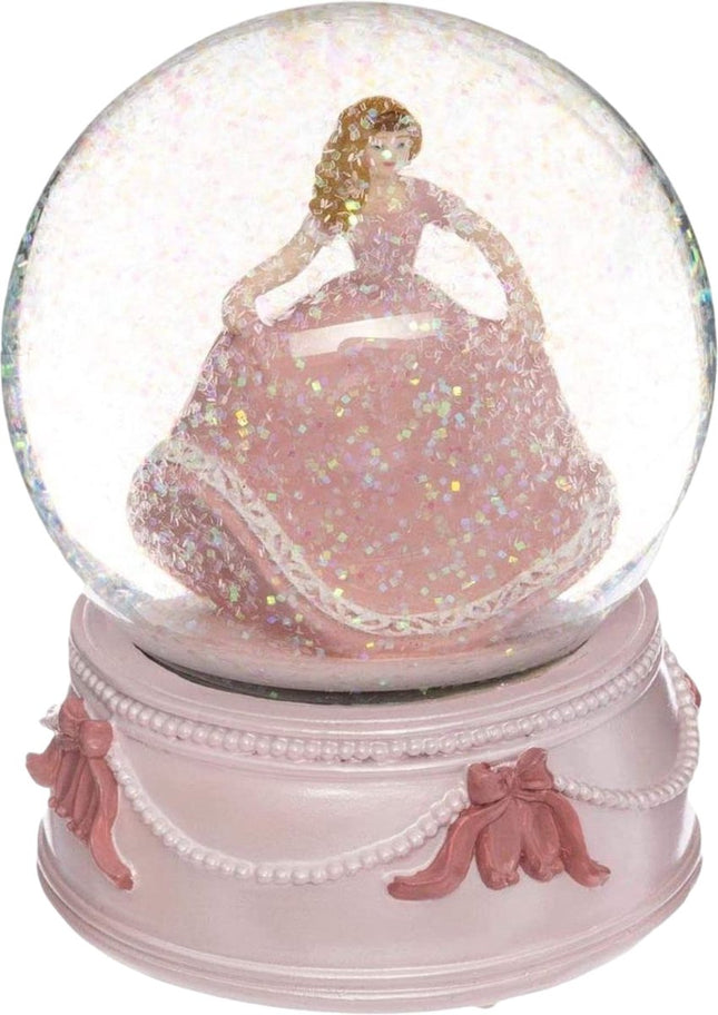 Schneekugel mit Musik „Prinzessin“ – Rosa 14x14x10cm