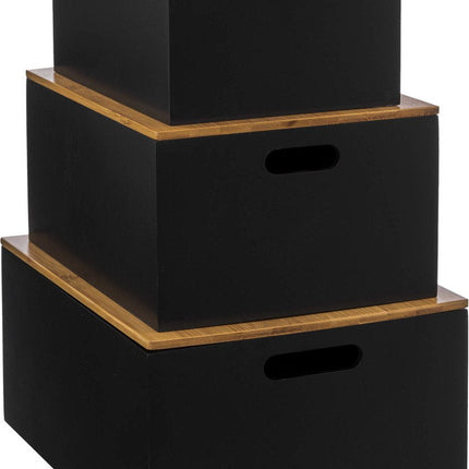 Aufbewahrungsboxen mit Bambusdeckeln BAVA, 3er-Set