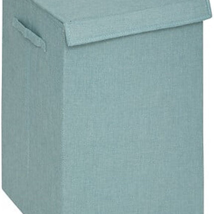 5Five Eureka Sortier-Wäschekorb - 74 Liter - Hellblau - 37 x 37 x 60 cm - MDF/Polyestergewebe - mit Klappdeckel