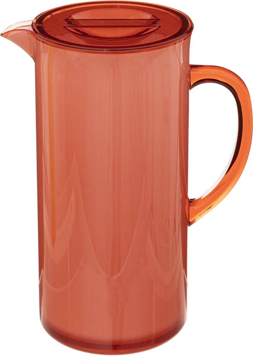 5Five Carafe/pichet à bec verseur - rouge - avec couvercle - 1950 ml - plastique - Limonade/eau