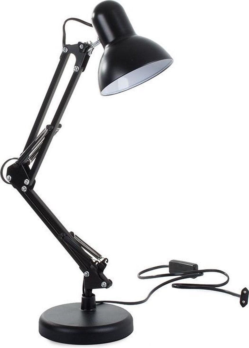 Lampe de bureau classique - Réglable - LED - avec interrupteur - 40W - Noir