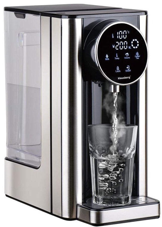 Klausberg KB7880 Hot Water Dispenser – 2,7 Liter – LED Touchbediening – Temperatuur- & Volumecontrole – 2600W - Heetwaterdispenser