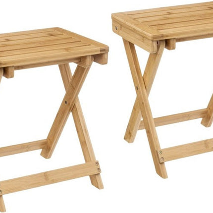 5Five - Beistelltisch klappbar - 2er-Set - Bambusholz - L39 x B33 x H44 cm