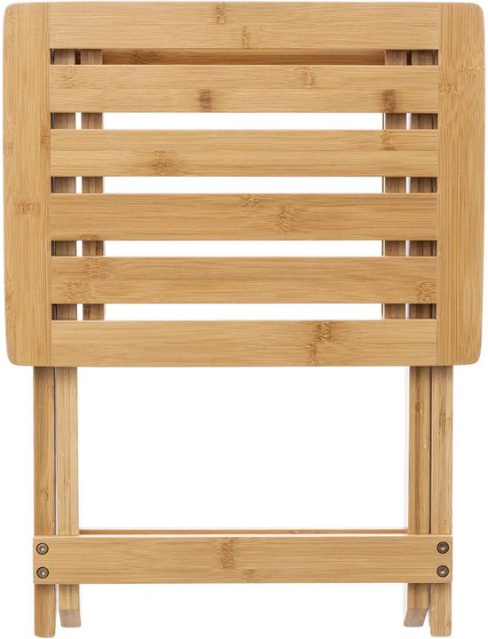 5Five - Table d'appoint pliable - 2x - bois de bambou - L39 x l33 x H44 cm